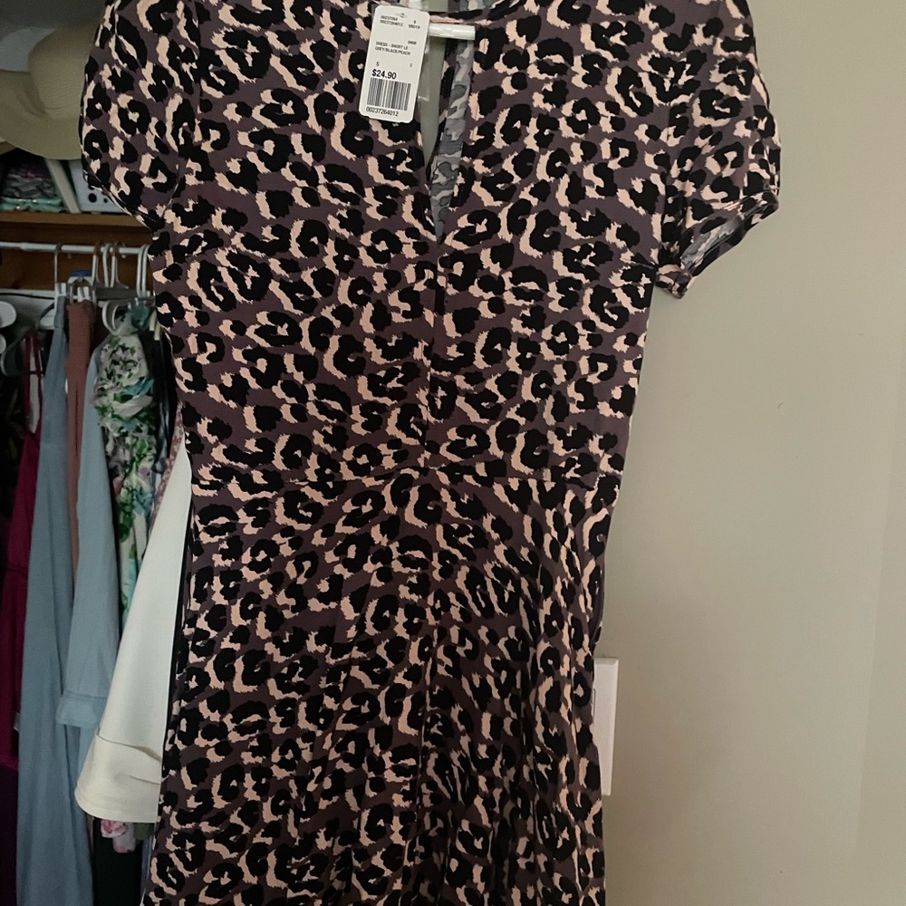 Forever 21 Black and Pink Leopard Mini Dress